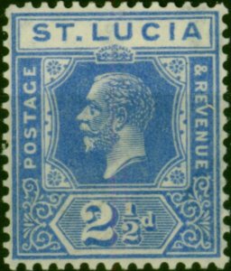 St Lucia 1926 2 1/2d Dull Blue SG98 Fine VLMM (2)