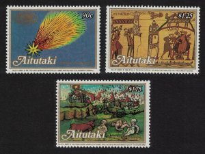 Aitutaki Appearance of Halley's Comet 3v 1986 MNH SG#537-539