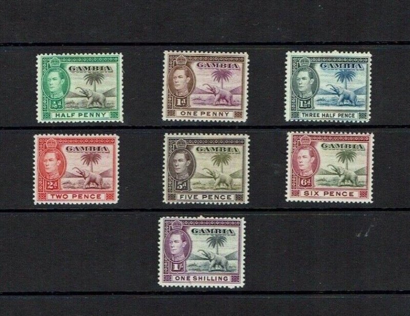 Gambia: 1938, King George Vi definitive, set to 1/- MNH 