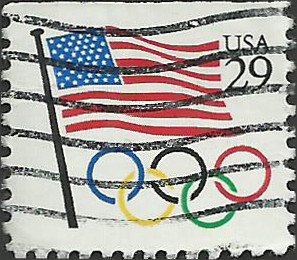 # 2528 USED FLAG & OLYMPIC RINGS    