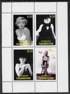 Tajikistan 1999 MARILYN MONROE Sheet Perforated Mint (NH)