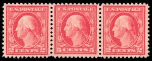 momen: US Stamps #505 Strip of 3 Mint OG NH VF