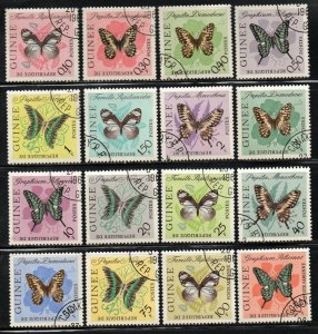 Guinea Sc #291-304, C47-C48 Used Butterflies