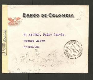 O) 1942 COLOMBIA, COFFEE, COVER TO ARGENTINA, XF