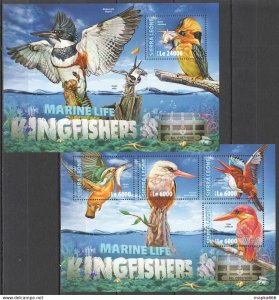 2016 Sierra Leone Fauna Marine Life Kingfishers 1+1 ** St308