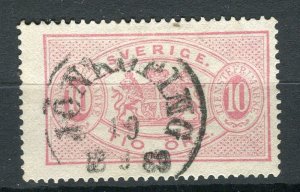 SWEDEN; 1874 early classic Official Perf 13 issue fine used 10ore. value