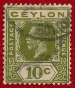 CEYLON Sc 233 VF/USED - 1922 10c - King George V - Die I - No Faults