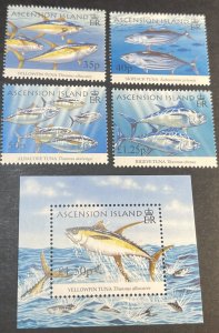 ASCENSION ISLAND # 873-877-MINT NEVER/HINGED--COMPLETE SET + SOUVENIR SHEET-2005