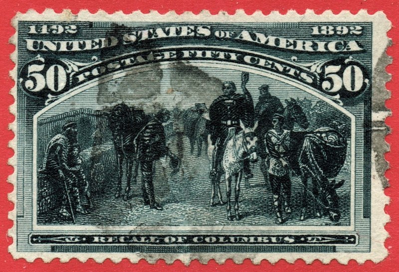 [0780] 1893 Scott#240 50¢  slade blue used cv :$175