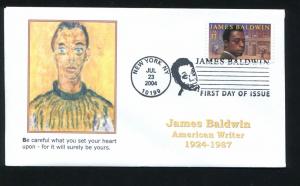 US 3871 James Baldwin, Southport Cachet FDC