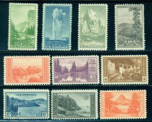 UNITED STATES SC# 740-49 F-VF MNH 1934