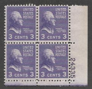 #807  3c Thomas Jefferson