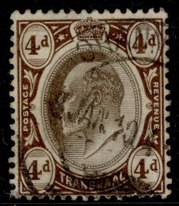 SOUTH AFRICA - Transvaal EDVII SG265, 4d black & brown, FINE USED.