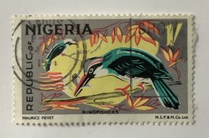 Nigeria 1965 Scott 192 used - 1sh,  local birds, Kingfishers