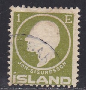 Iceland # 86, Jon Sigurdsson, Used, Third Cat