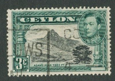 Ceylon  GV1  SG 387b perf 13 1/2 used