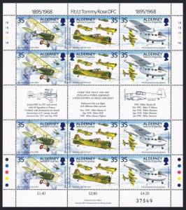 Alderney 88-89 ac sheets,MNH.Michel 83-88. History of Aviation,1995.