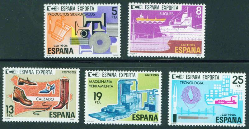 SPAIN Scott 2203-2207 MNH** Export set  1980