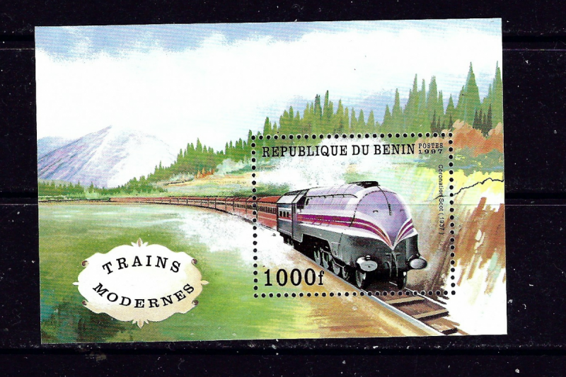 Benin PR 965 MNH 1993 Train souvenir sheet