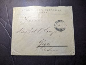 1910 Russia Cover Warsaw to Geyer Sachsen Germany