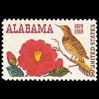 U.S.A. 1969 - Scott# 1375 Alabama-Bird Set of 1 NH