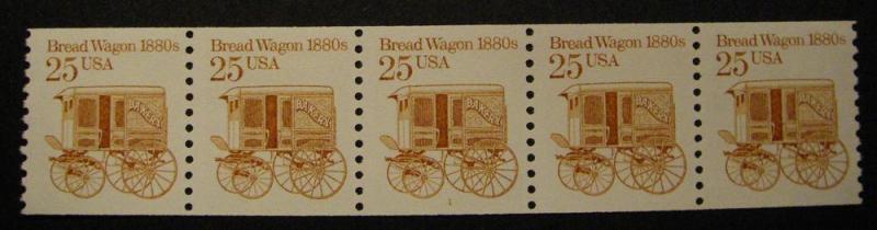 Scott 2136, 25 cent Bread Wagon, PNC5 #1, MNH Transportation Coil Beauty