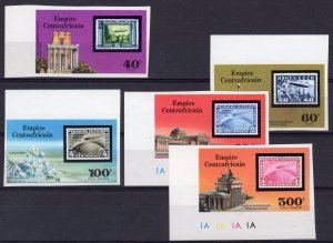 Central African Empire 1977 Sc#295/6C184/186 ZEPPELIN Anniversary Set(5) IMPERF.