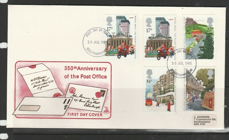 GB FDC 1975 Post Office with Addit 17p Boo, Southampton FDI, Small label address