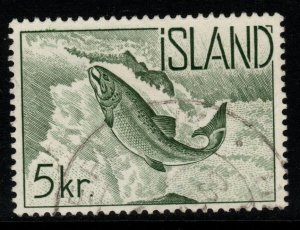 ICELAND SG371 1959 5k ATLANTIC SALMON FINE USED