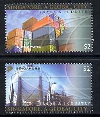 SINGAPORE - 2004 - Singapore, A Global City - Perf 2v Set - Mint Never Hinged