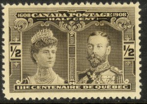 CANADA 1908 1/2c QUEBEC TERCENTENARY Issue Sc 96 MH