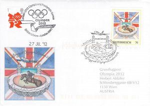 Austria UK GB special flight cover 2012 London Olympic Games Olympex