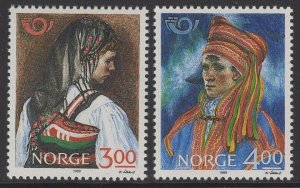 NORWAY SG1057/8 1989 TRADITIONAL COSTUMES MNH