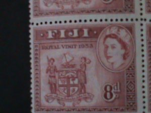 FIJI-1953-SC#146-ROYAL VISITING-QUEENS ELIZABETH II MNH BLOCK  71 YEARS OLD