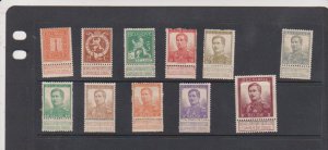 Belgium Scott # 92-102  MH 97 has a thin 2c King Albert with label.SCV-136.50