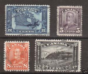 Canada Sc 145/174 used 1927-1931 issues, 4 diff. F-VF 