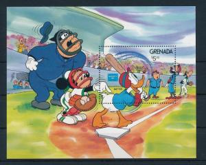 [22516] Grenada 1986 Disney Mickey Mouse Donald Duck Play Baseball MNH