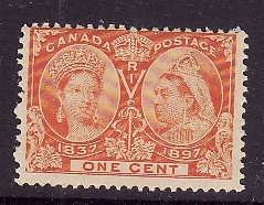 Canada-Sc#51-Unused 1c orange-QV Diamond Jubilee-og-NH-1897-Cdn140-