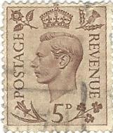 242 / SG469 - King George VI and National Emblems - 5d brown