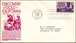 Scott 954 3 Cents Gold Centennial Anderson FDC Typed Address Planty 954-15