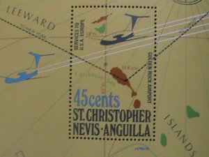 ST.CHRISTOPHER-NEVIS-ANGUILLA-GOLDEN ROCK INTERNATIONAL AIRPORT-MNH S/S VF