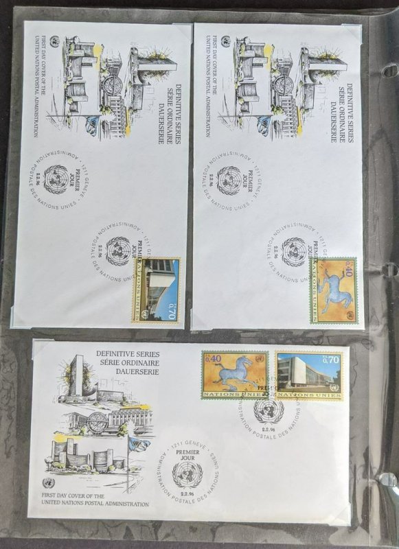 EDW1949SELL : U.N. Beautiful collection of all cachet unaddressed FDC 1996-2002