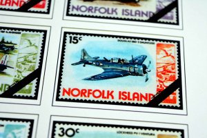 COLOR PRINTED NORFOLK ISLAND 1947-2010 STAMP ALBUM PAGES (129 illustrated pages)