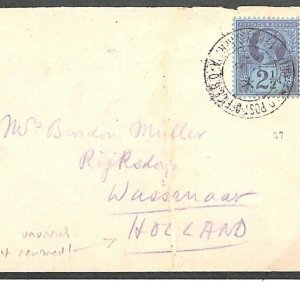 GB Cover USED ABROAD BOER WAR *FPO 19* Senekal ORC Uncensored Holland! 1900 E194