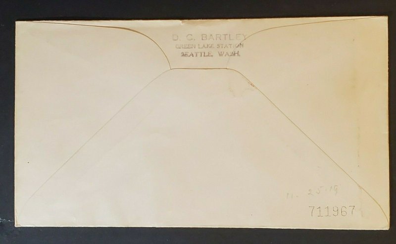 1939 Seattle Washington USS Parrott Destroyer Ship Asiatic Station Naval Cover