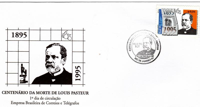 Brazil 1995 Sc#2525 LOUIS PASTEUR CENTENARY Set (1) Official F.D.C.