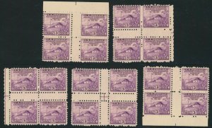 USA #752 Washington's Headquarters Gutter Blocks 3c Postage 1935 Farley Reprints