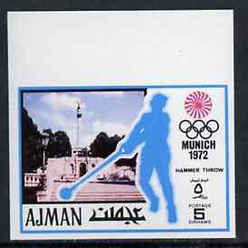 Ajman 1971 Hammer 5dh from Munich Olympics imperf set of ...