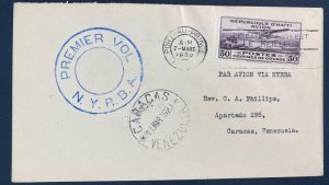 1930 Port Au Prince Haiti First Flight Airmail Cover To Venezuela Via NYRBA