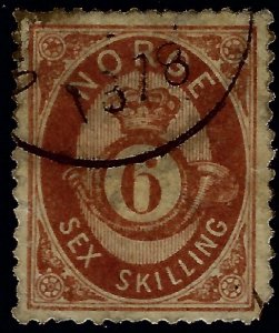 Norway #20 Used F-VF corner faults SCV$90...Chance to buy a Bargain!